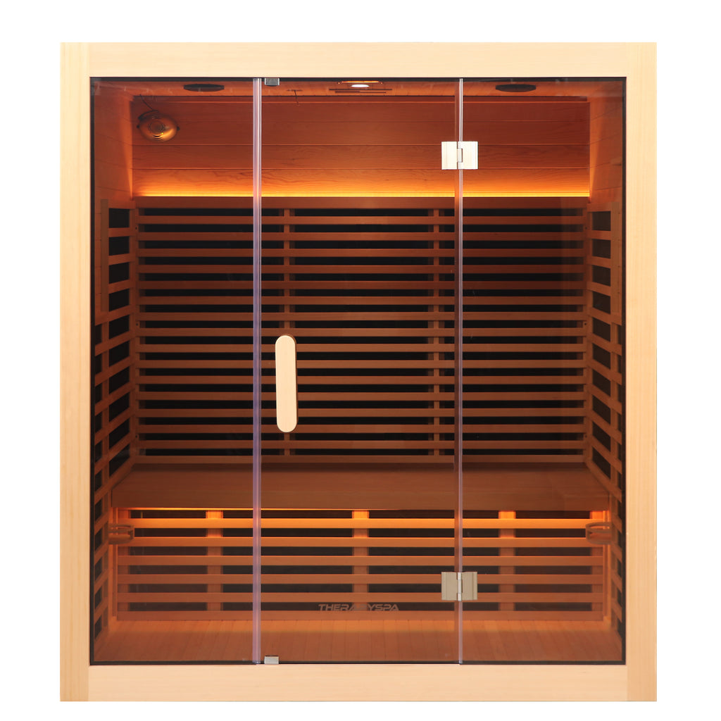 Indoor Sauna with Low-EMF Infrared Panels for 3-4 People