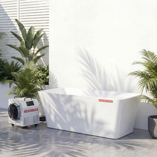 2-piece freestanding outdoor cold plunge