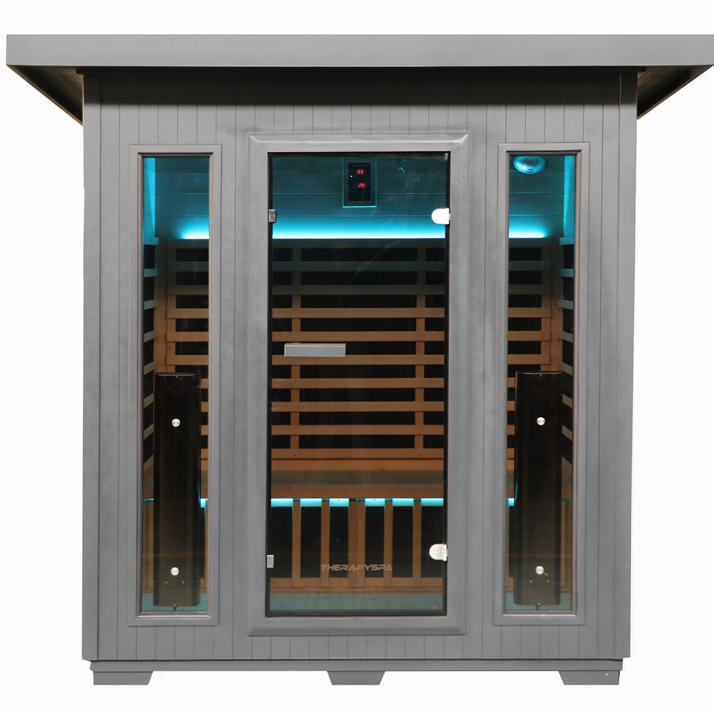 Outdoor Sauna with Low-EMF Infrared Panel Heaters for 3-4 People