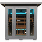 Outdoor Sauna with Low-EMF Infrared Panel Heaters for 3-4 People