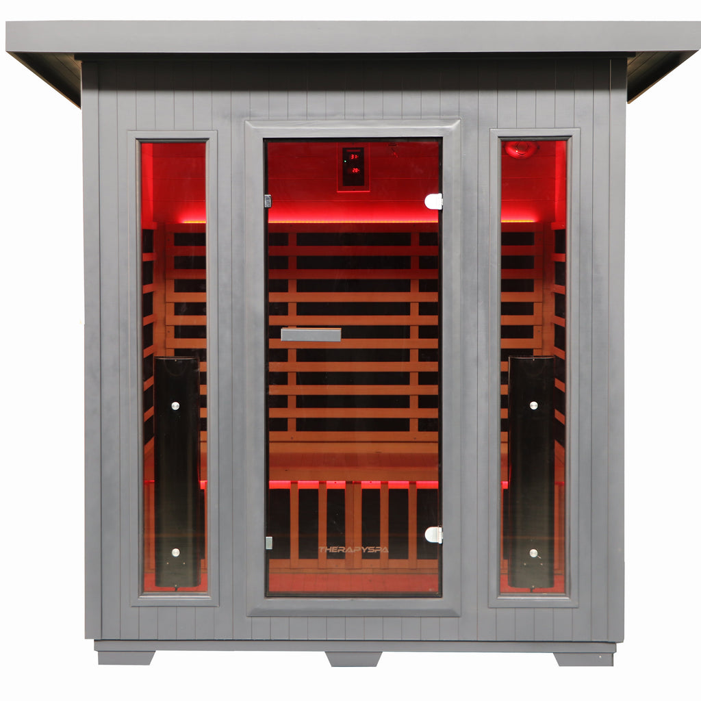 Outdoor Sauna with Low-EMF Infrared Panel Heaters for 3-4 People