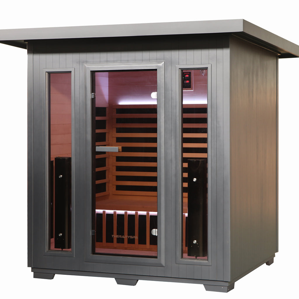 Outdoor Sauna with Low-EMF Infrared Panel Heaters for 3-4 People