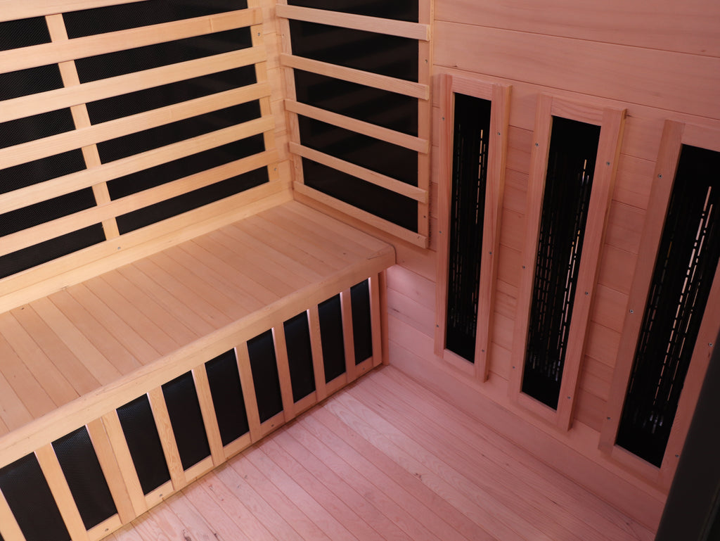 Outdoor Sauna with Low-EMF Infrared Panel Heaters for 3-4 People