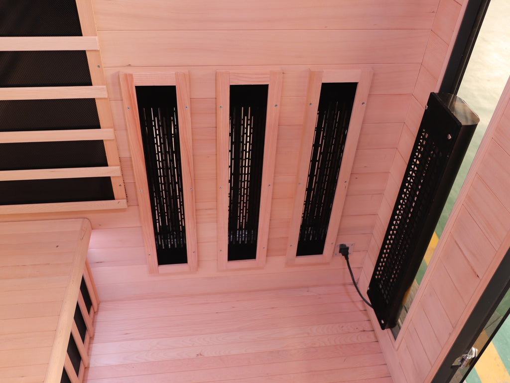 Outdoor Sauna with Low-EMF Infrared Panel Heaters for 3-4 People