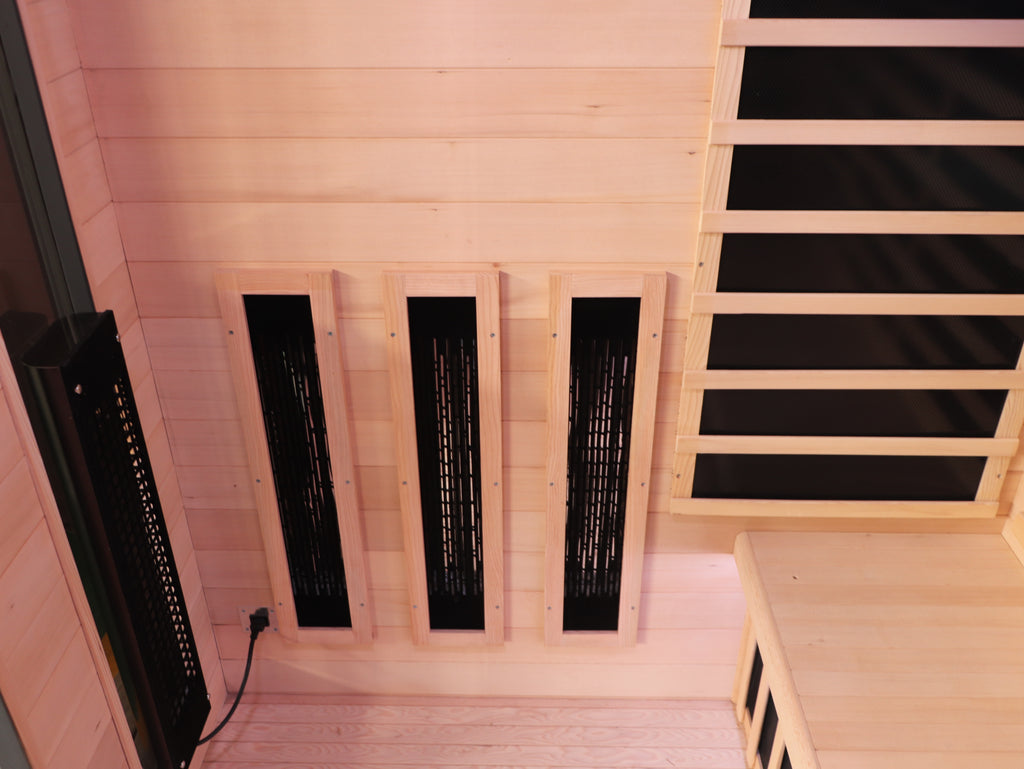Outdoor Sauna with Low-EMF Infrared Panel Heaters for 3-4 People