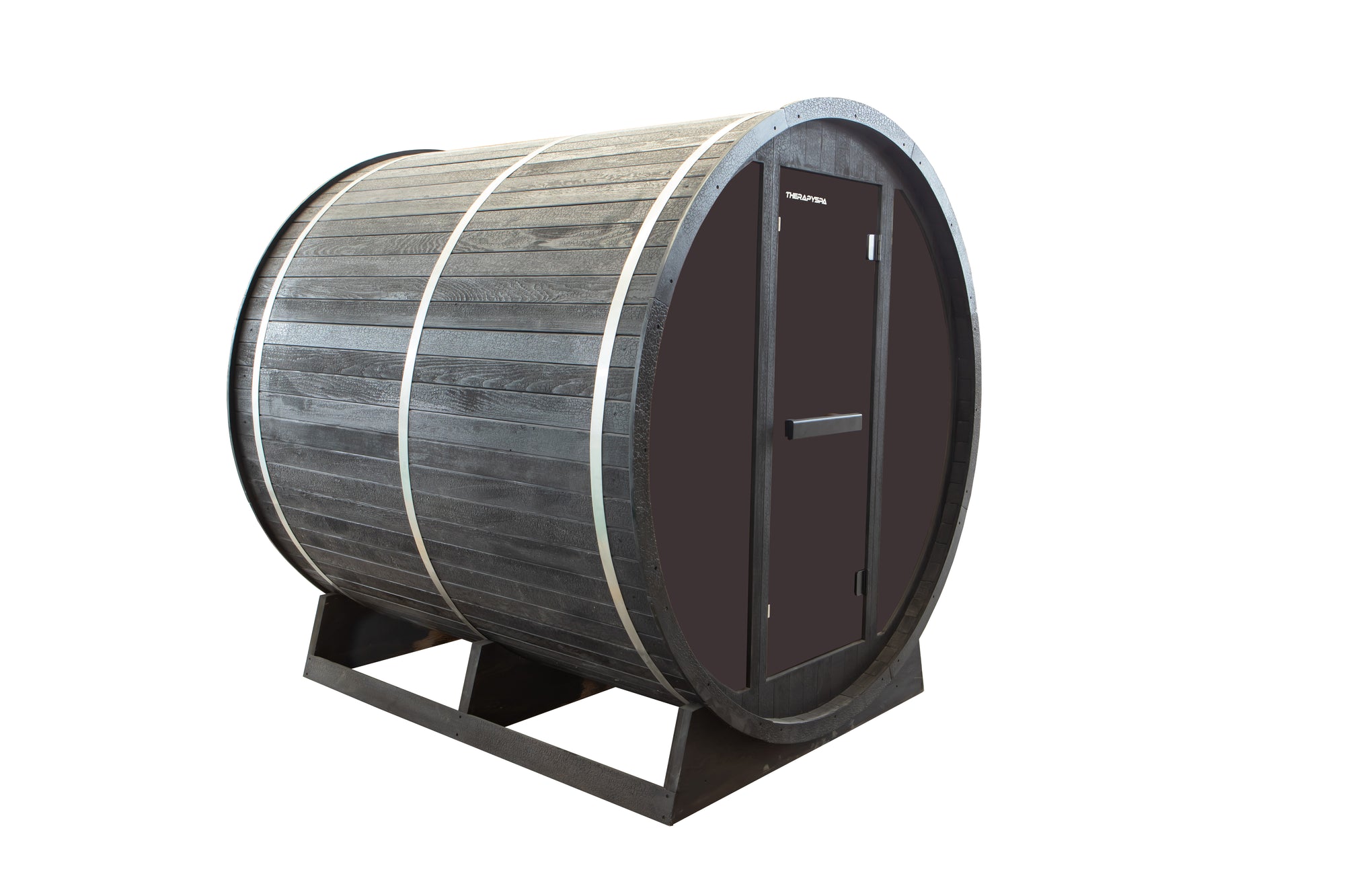 Shou Sugi Ban (Charred Siding) Black Barrel Outdoor Sauna for 6 People
