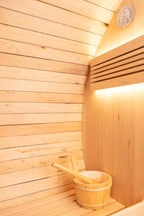 Shou Sugi Ban (Charred Siding) Black Barrel Outdoor Sauna for 6 People