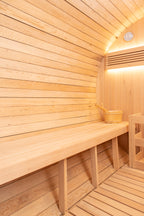 Shou Sugi Ban (Charred Siding) Black Barrel Outdoor Sauna for 6 People