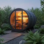 Shou Sugi Ban Barrel Sauna Lifestyle Picture